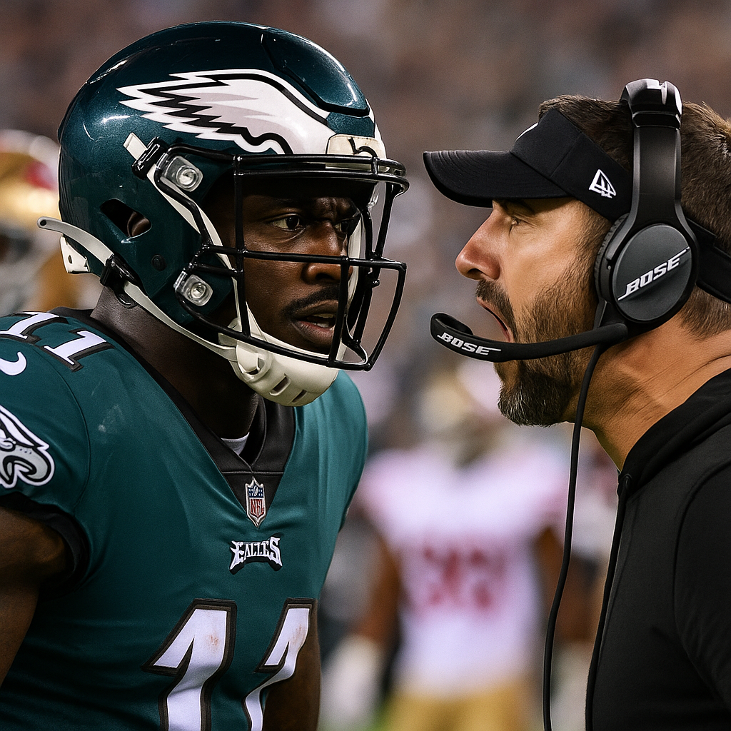 A.J. Brown, Nick Sirianni Have Heated Moment During 49ers-Eagles