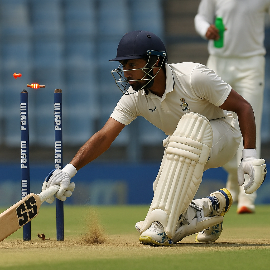 Bengal’s Abhimanyu Easwaran run out after leaving crease to get drinks