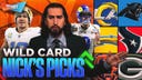 Rams (-10.5), Chargers (+3.5) and Jaguars (+1.5) highlight Nick Wright's Wild Card Picks | First Things First