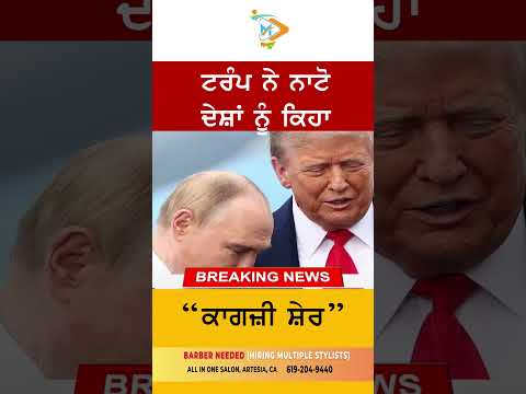 Donald Trump ਨੇ ਨਾਟੋ ਦੇਸ਼ਾਂ ਨੂੰ ਕਿਹਾ “ਕਾਗਜ਼ੀ ਸ਼ੇਰ”